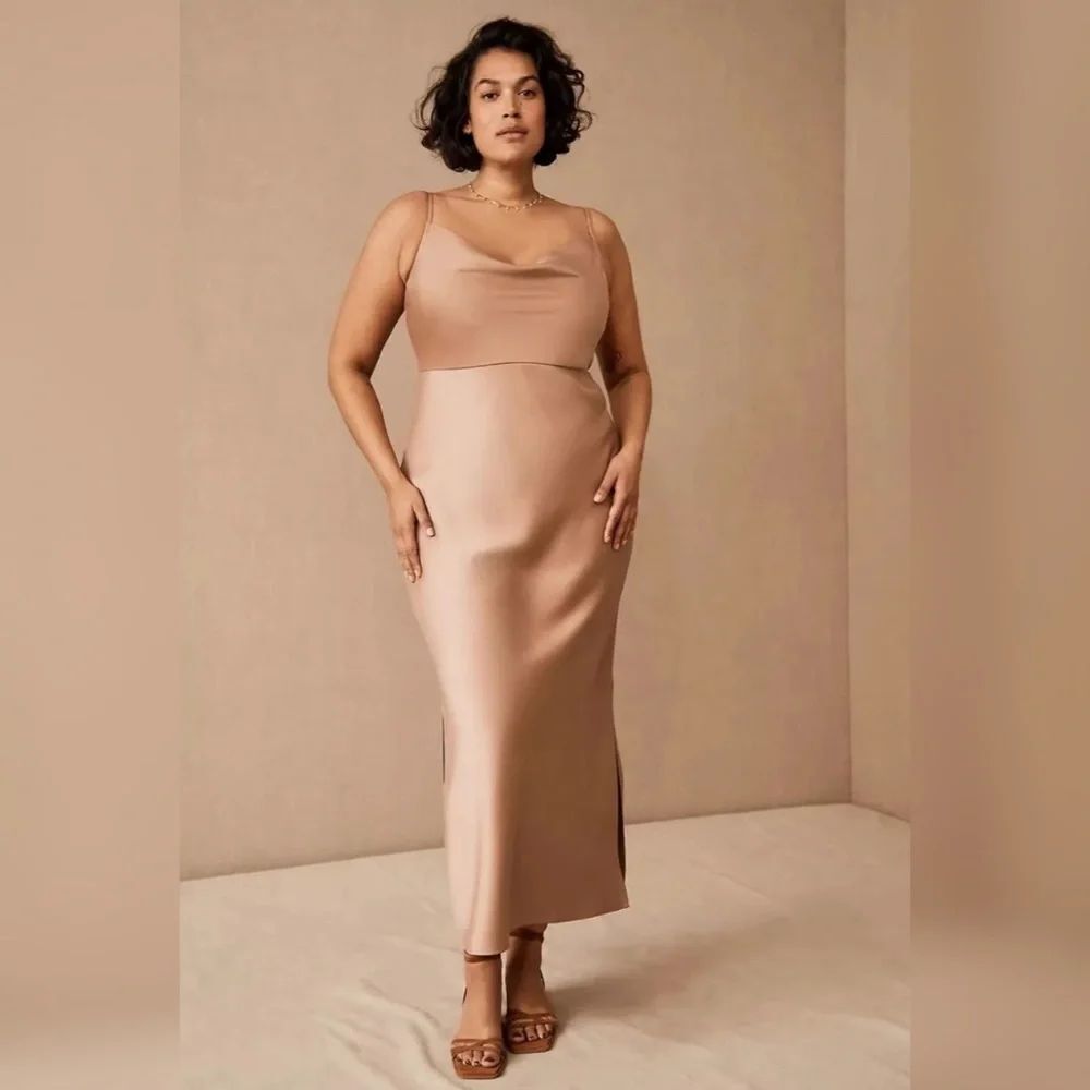 Anthropologie BHLDN Sachin & Babi Cali Satin Charmeuse Midi Slip Dress Size 10